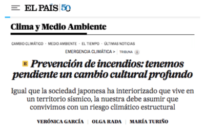 Prevención de incendios: tenemos pendiente un cambio cultural profundo – Artículo de opinión de la Fundación Entretantos en la sección Tribuna de El País
